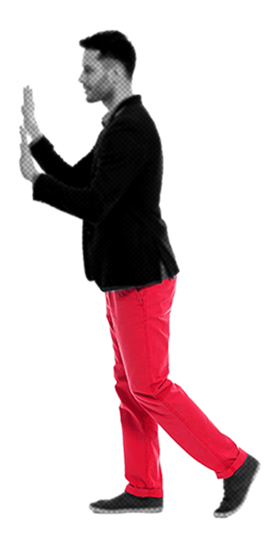 Sticker hombre empujando