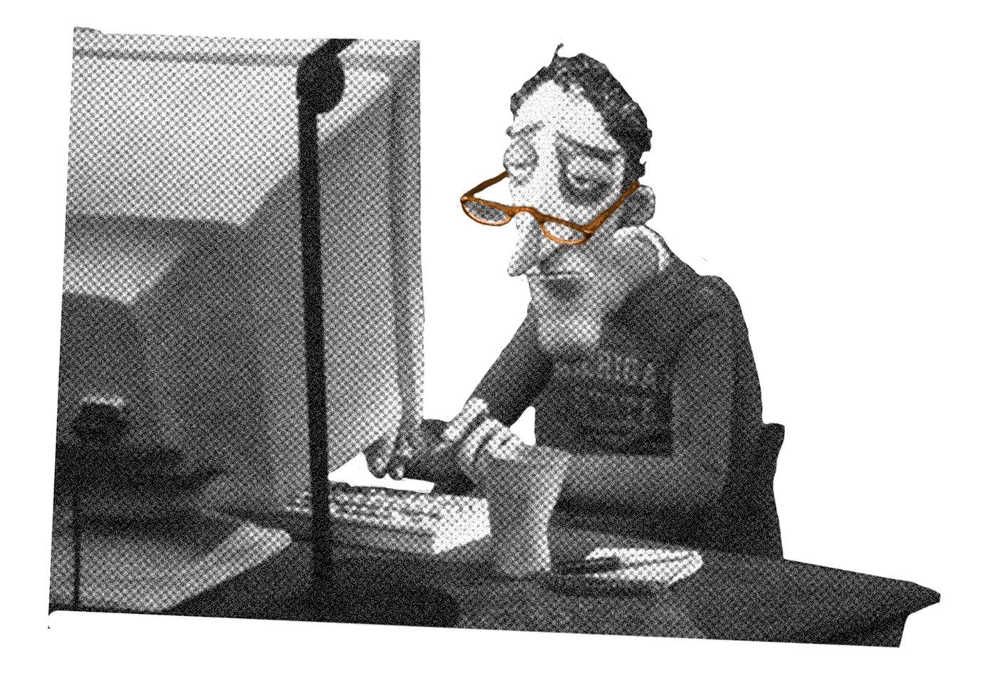 Sticker hombre computadora